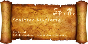 Szalczer Nikoletta névjegykártya