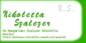 nikoletta szalczer business card